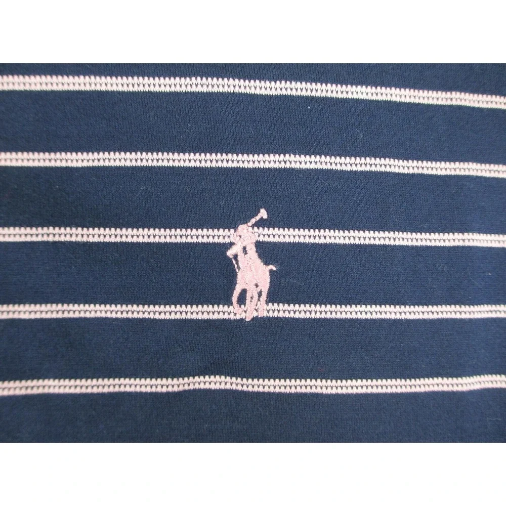 Ralph Lauren‎ Polo Shirt Mens Extra Large Blue Pink Pony Striped Golf Casual*